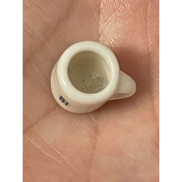 Vintage Miniature White Ceramic Coffee Mug With name Al Spell Out Dollhouse - Picture 5 of 5